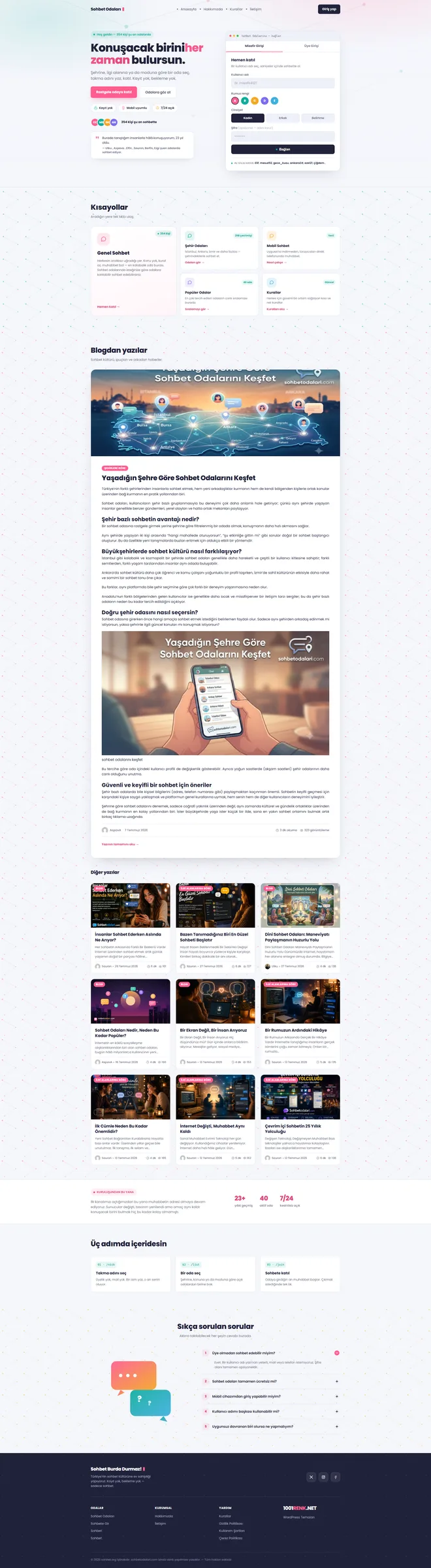 Sohbetodalari.com Wordpress teması